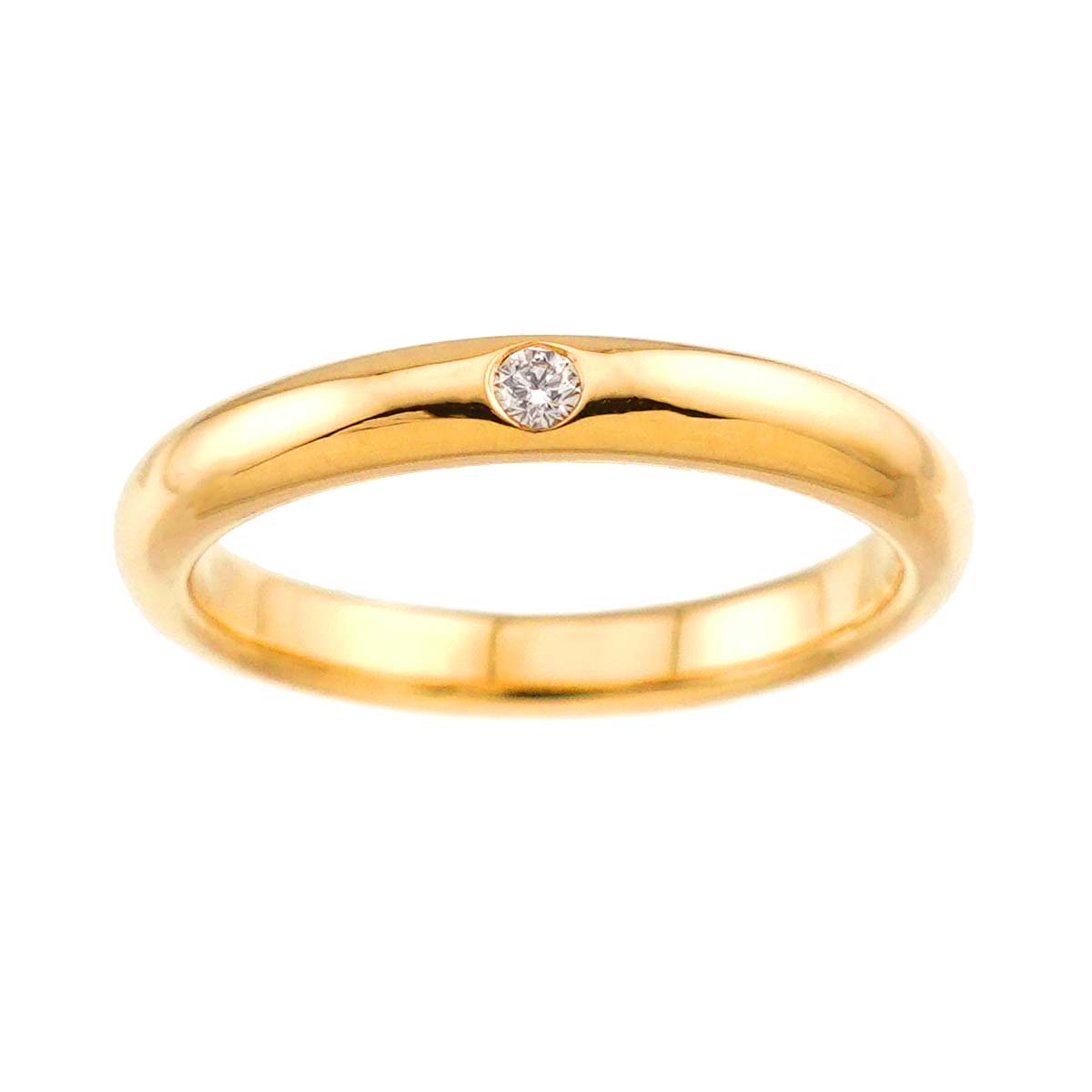 Stacking Diamond 1P Ring 18K Yellow Gold 750 Size4.5(US)