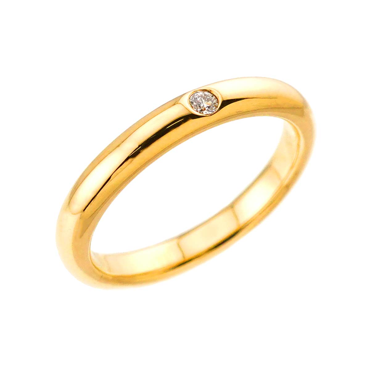 Stacking Diamond 1P Ring 18K Yellow Gold 750 Size4.5(US)