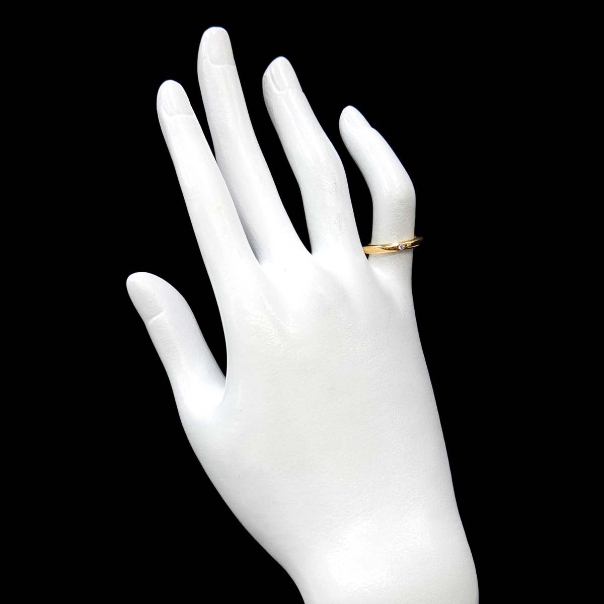 Stacking Diamond 1P Ring 18K Yellow Gold 750 Size4.5(US)