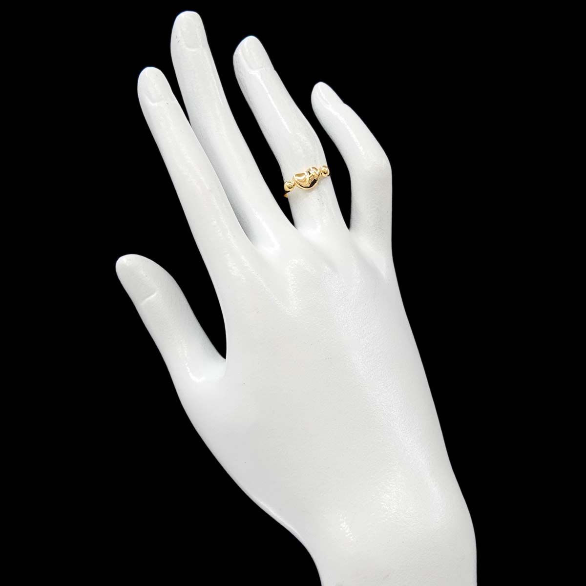 Bean Ring 18K Yellow Gold 750 Size4.75-5(US)