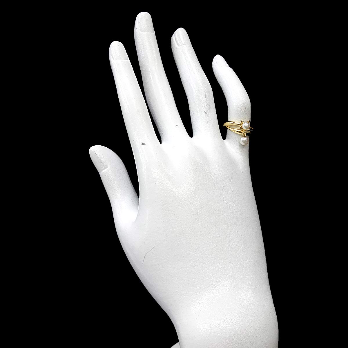 Akoya Pearl 4.6-3.8mm Ring 18K YG 750 Size4(US)