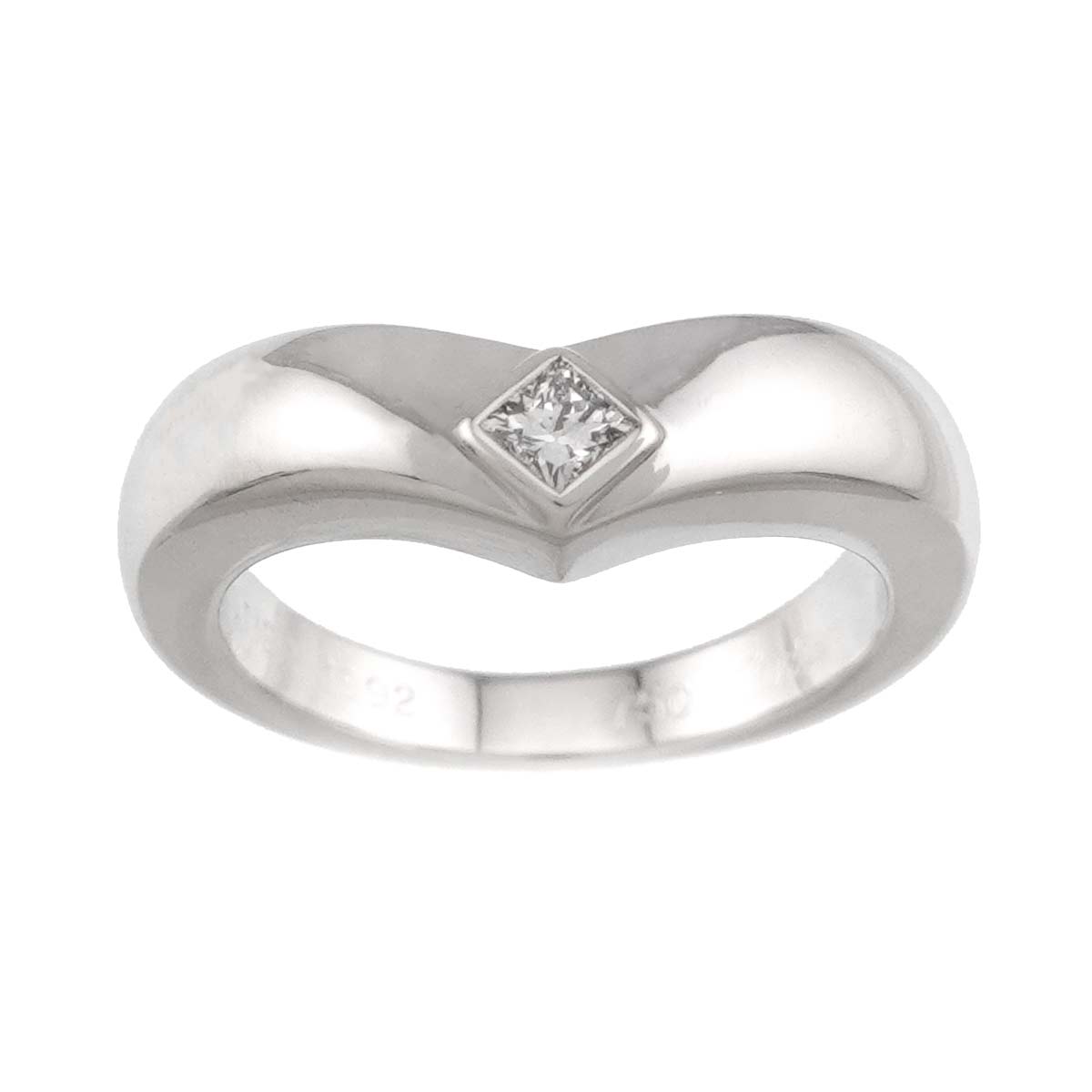 Diamond Ring 18K White Gold 750 size53 6.25-6.5(US)