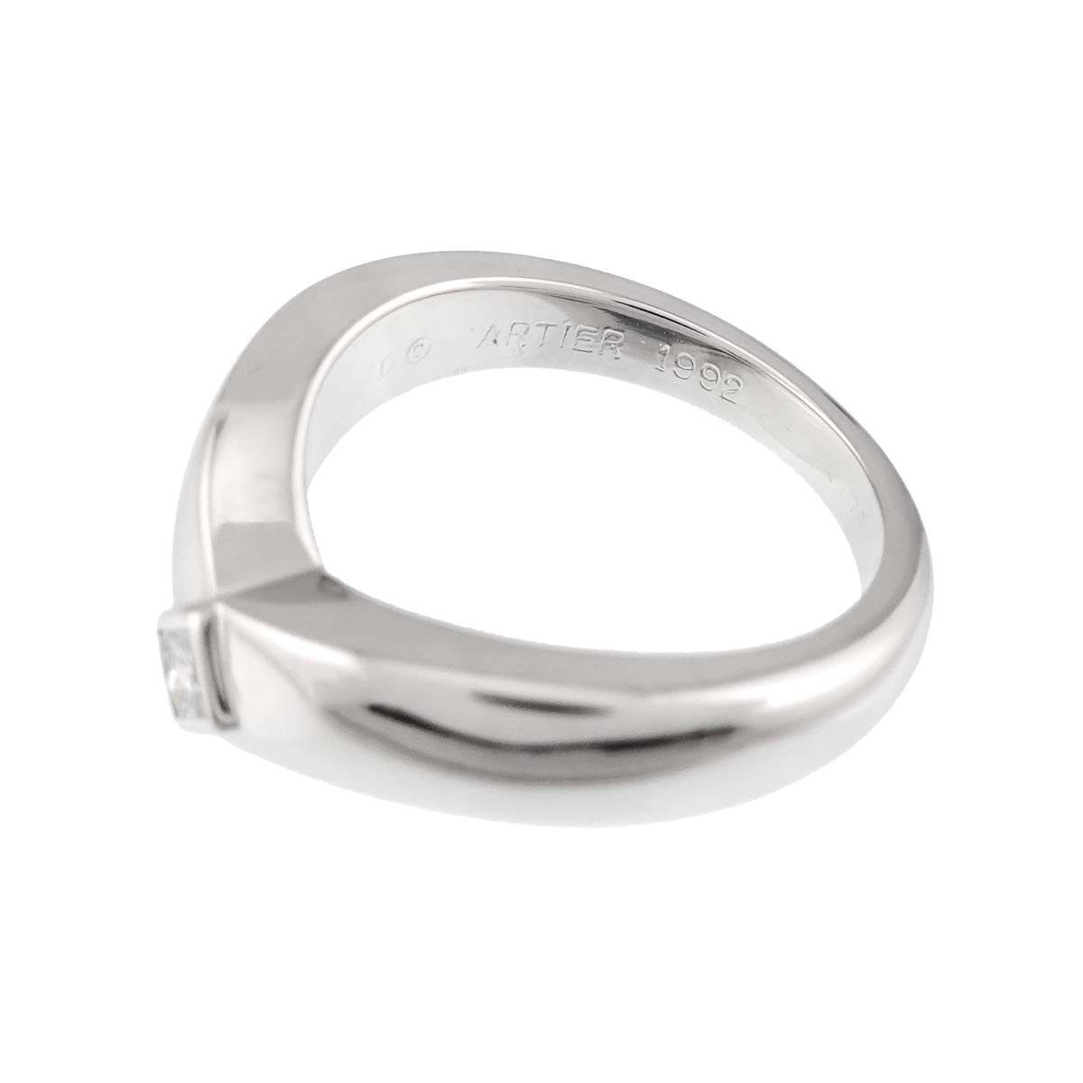 Diamond Ring 18K White Gold 750 size53 6.25-6.5(US)