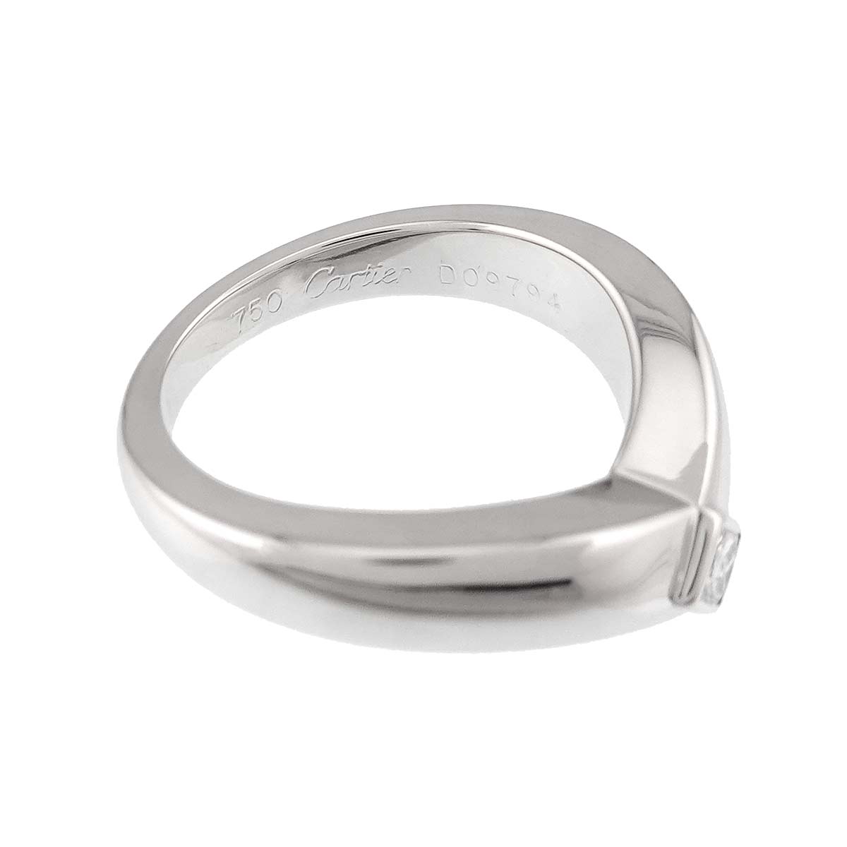 Diamond Ring 18K White Gold 750 size53 6.25-6.5(US)