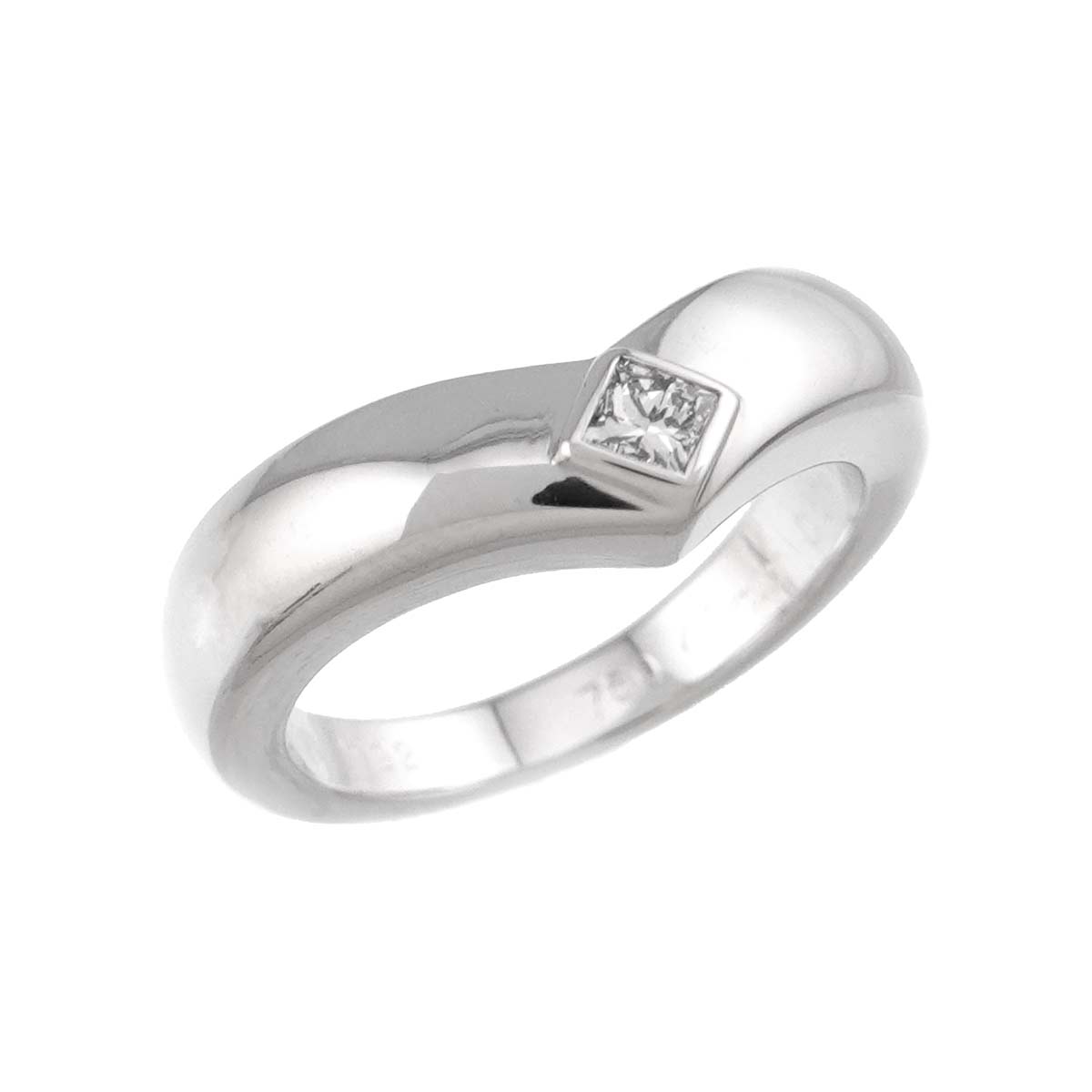 Diamond Ring 18K White Gold 750 size53 6.25-6.5(US)