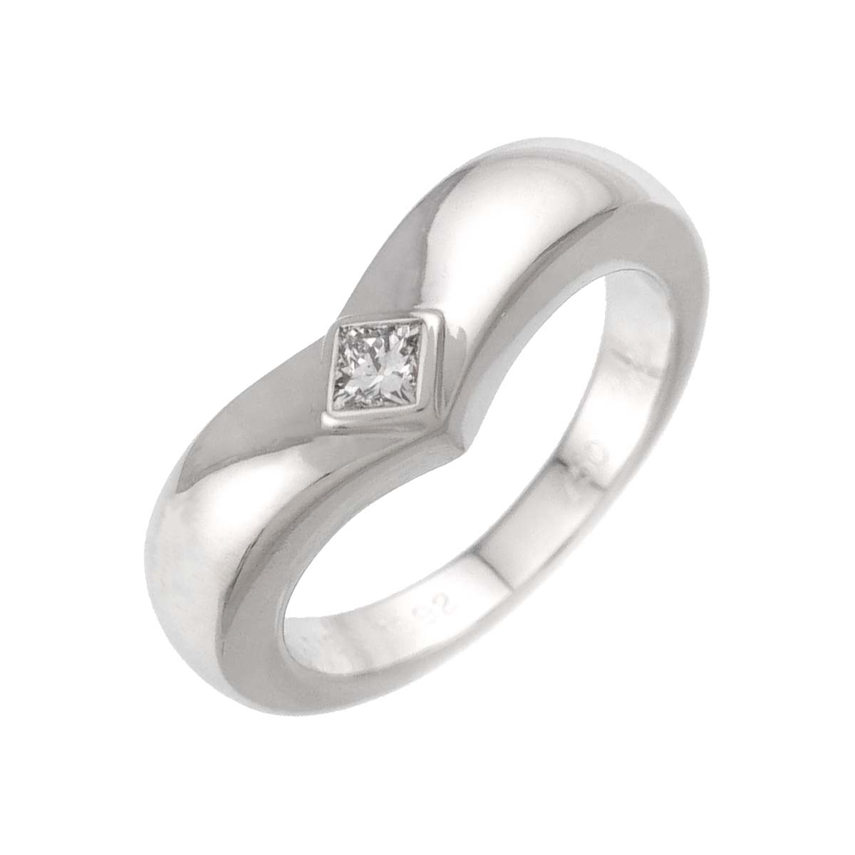 Diamond Ring 18K White Gold 750 size53 6.25-6.5(US)