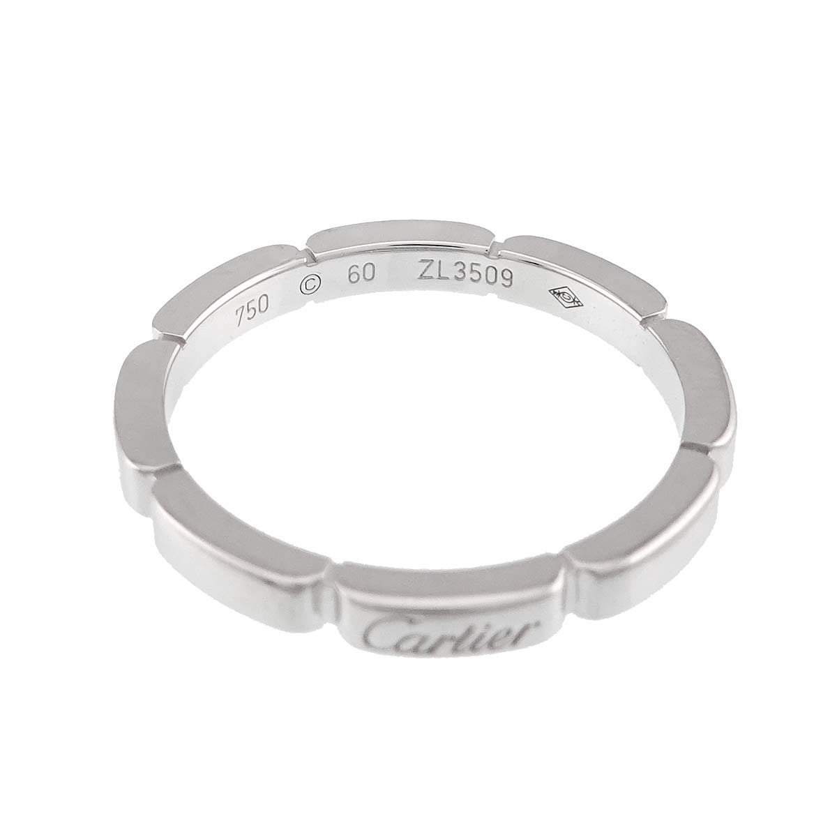 Maillon Panthere Ring 18K White Gold 750 Size60 8.75-9(US)