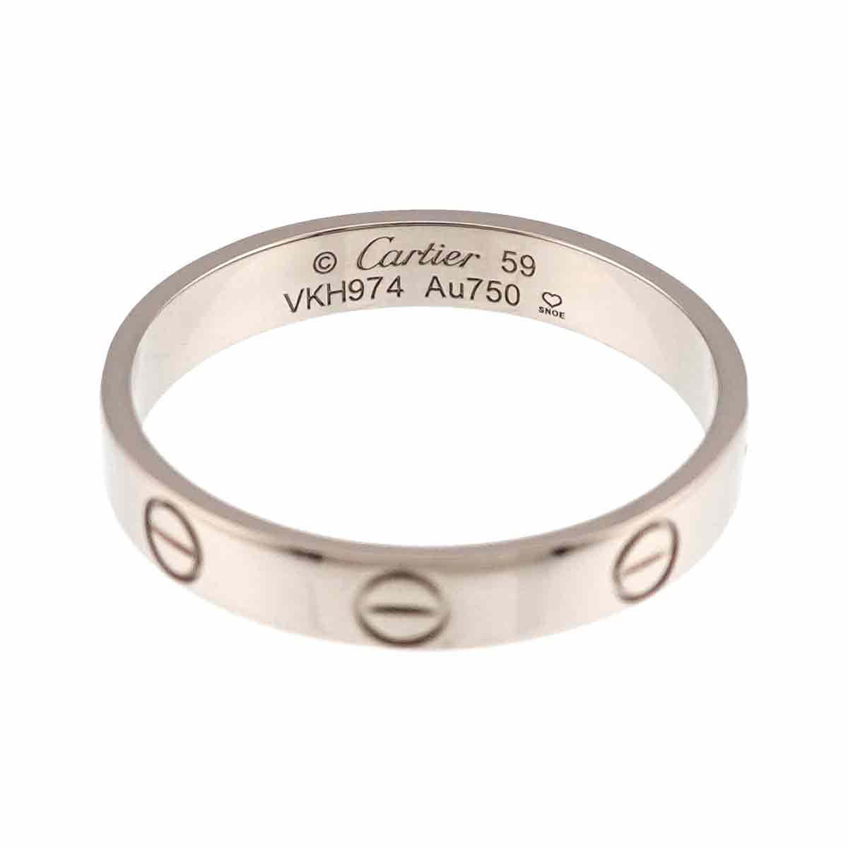 Mini Love Ring 18K White Gold 750 size59 8.75(US)