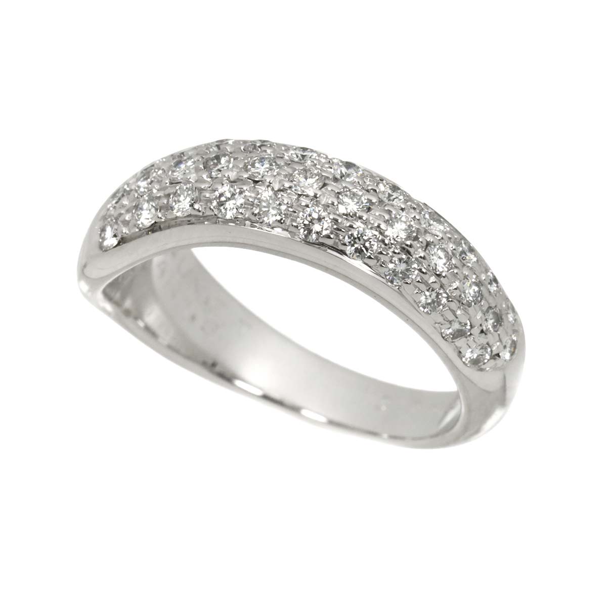 Pave Diamond Ring 18K WG 750 size4.75-5(US)