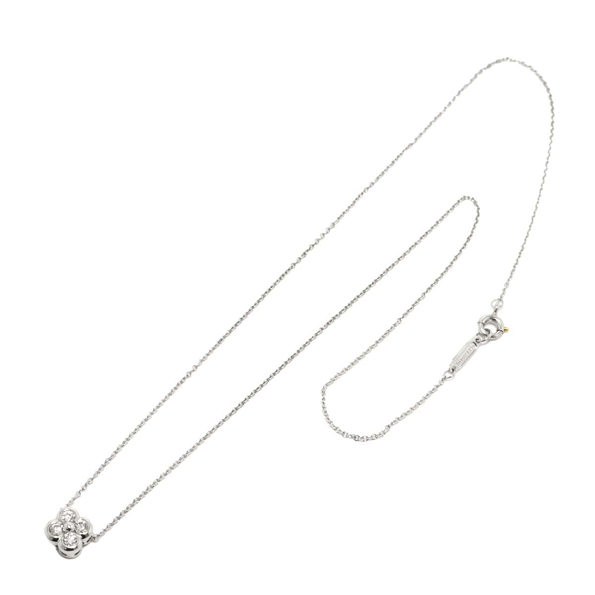 Bezel Set Diamond Necklace Platinum