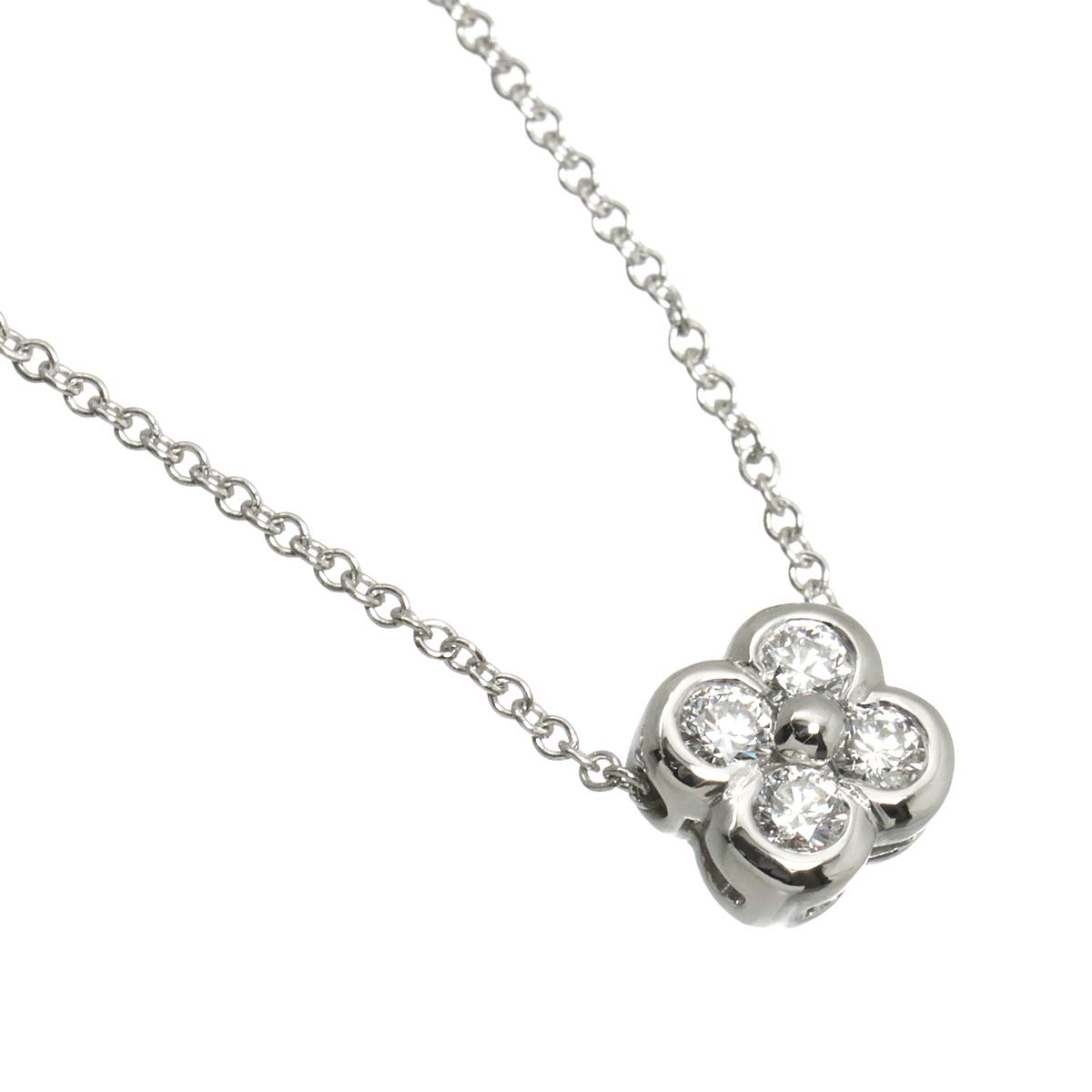 Bezel Set Diamond Necklace Platinum