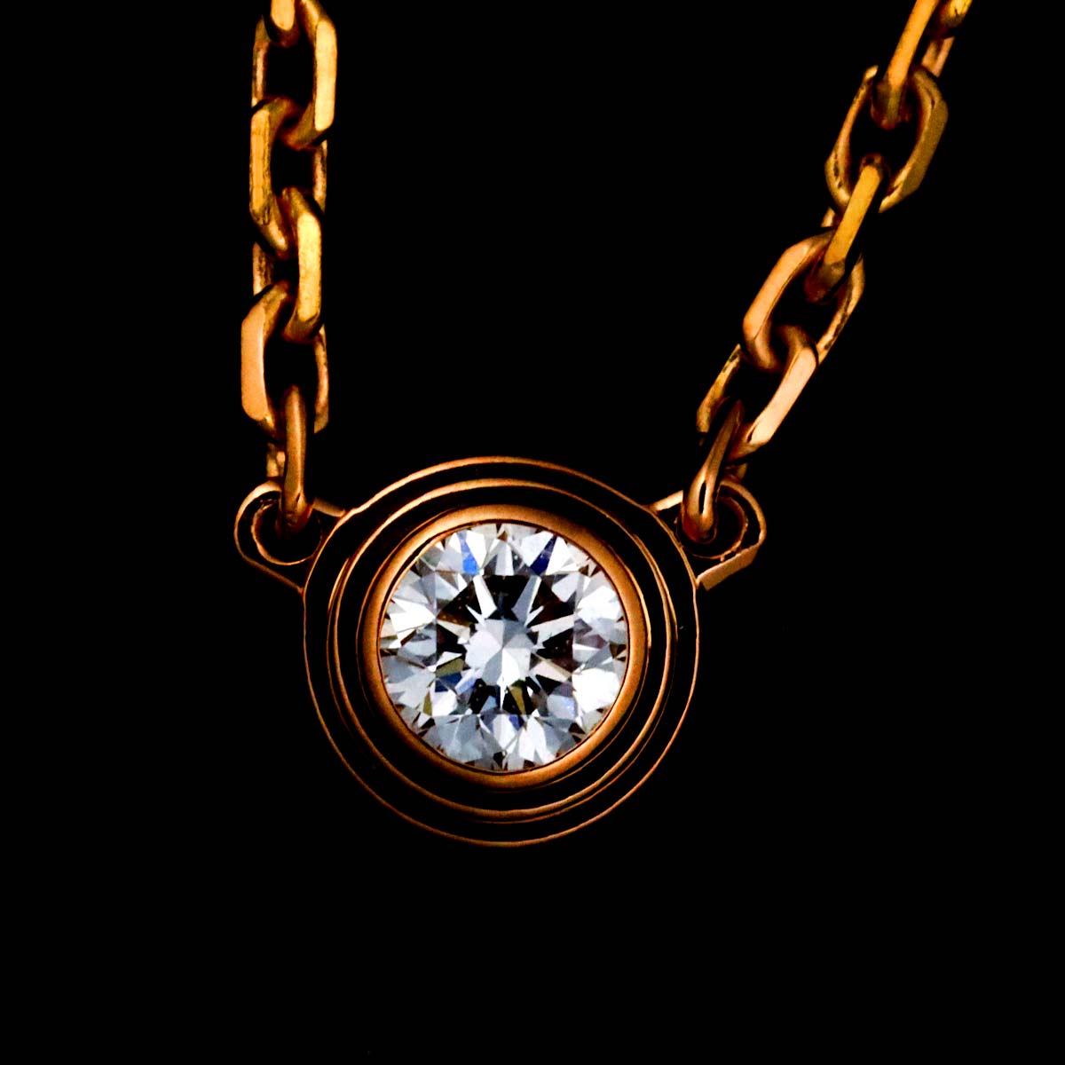 d Amour Diamond Necklace XS 18K Pink Gold 750