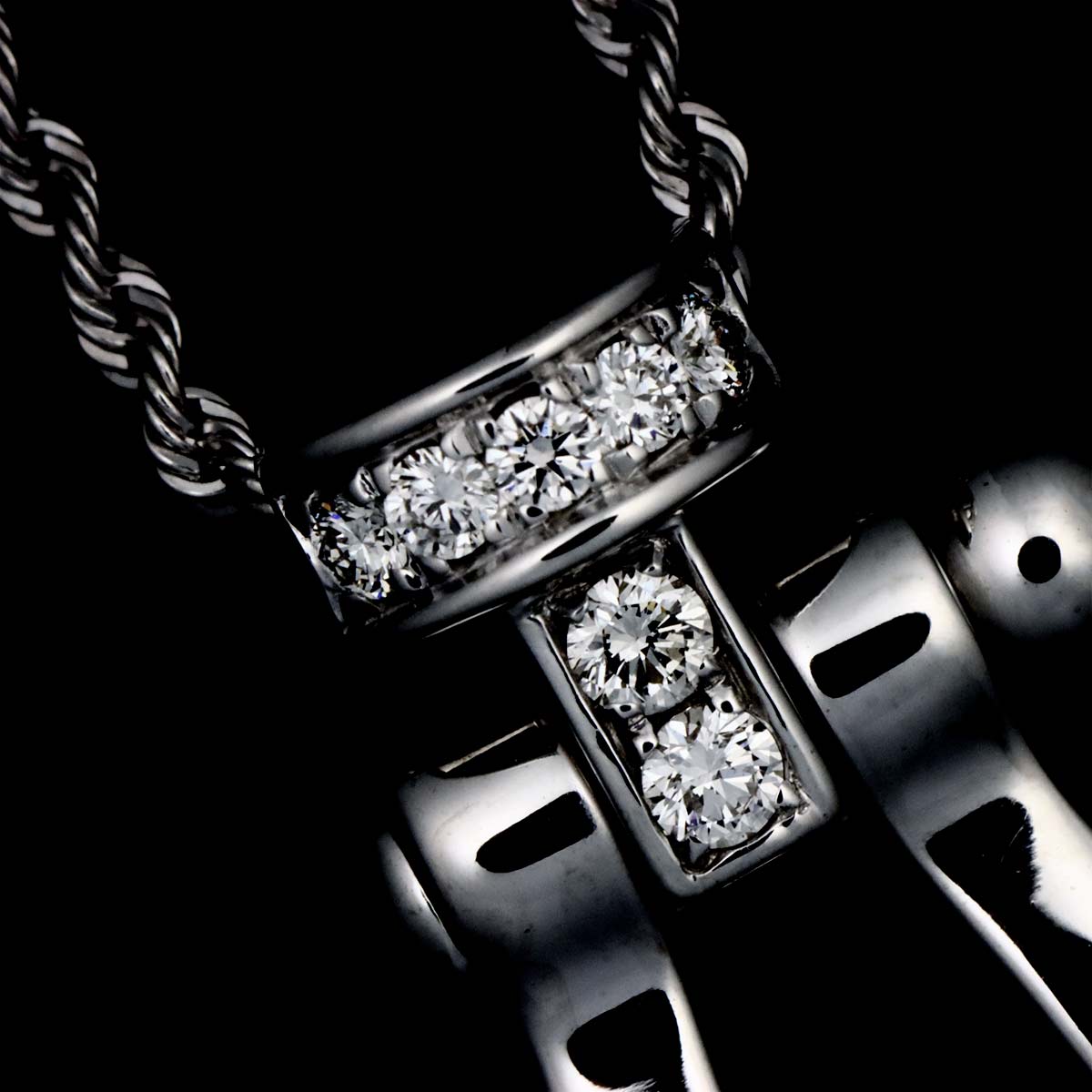 Force10 Diamond Necklace Large 18K White Gold 750