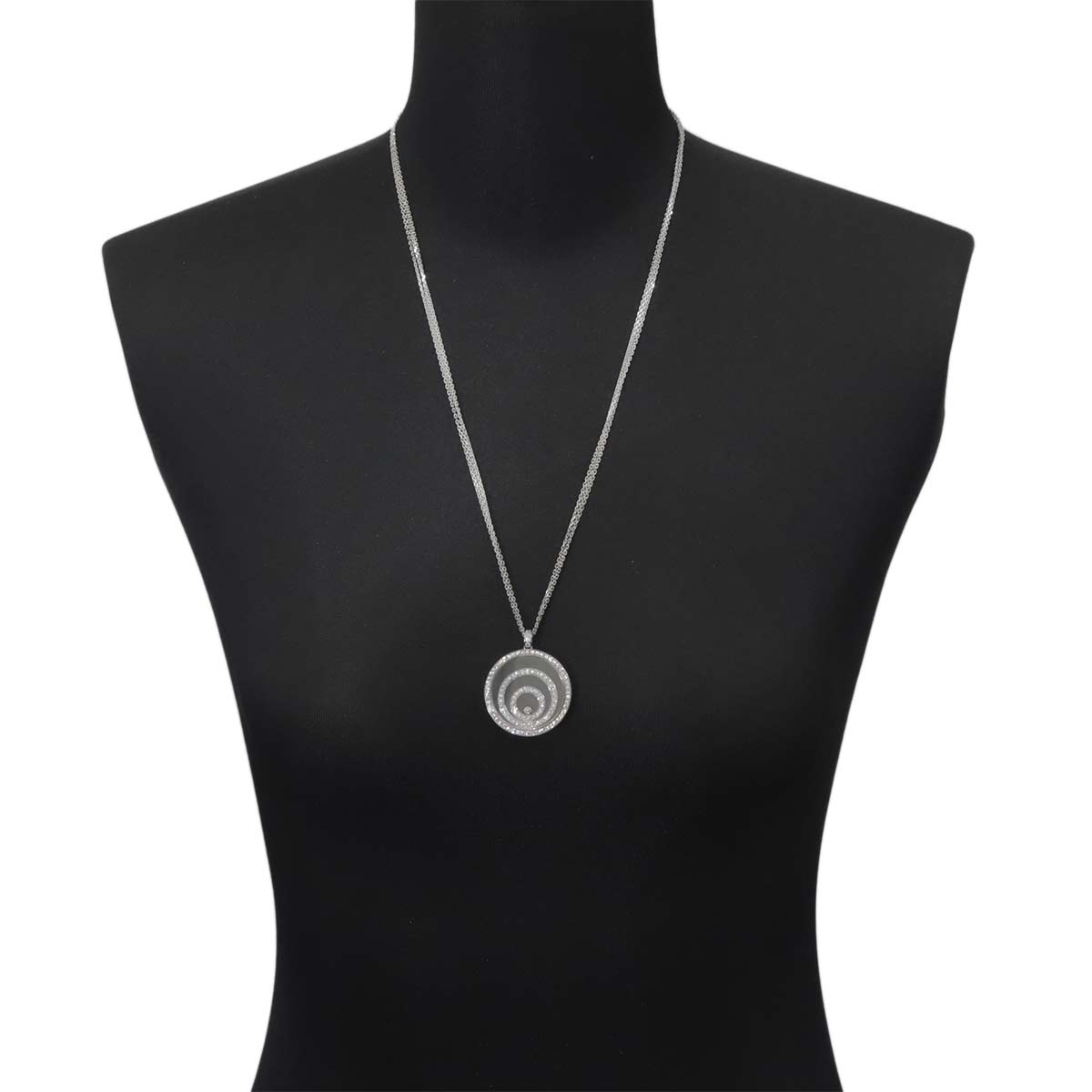 Happy Spirit Diamond Long Necklace 18K White Gold 750
