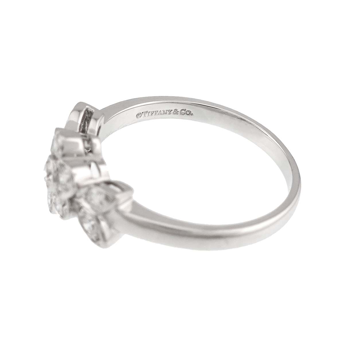FlowerMotif Diamond Ring Pt Platinum Size5.75-6(US)