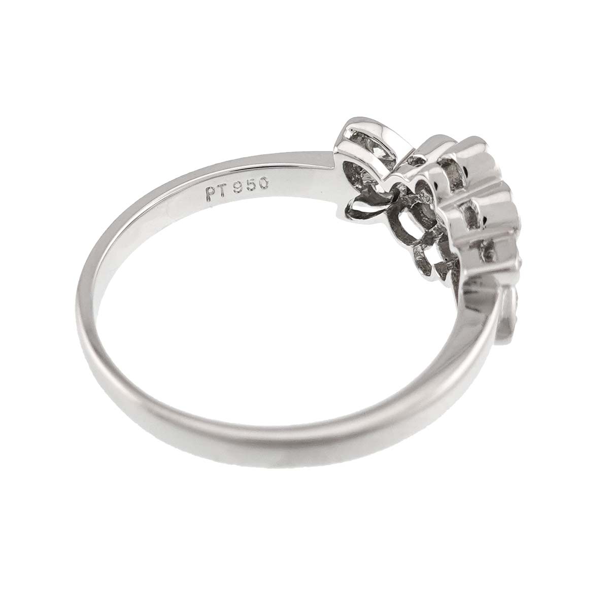FlowerMotif Diamond Ring Pt Platinum Size5.75-6(US)