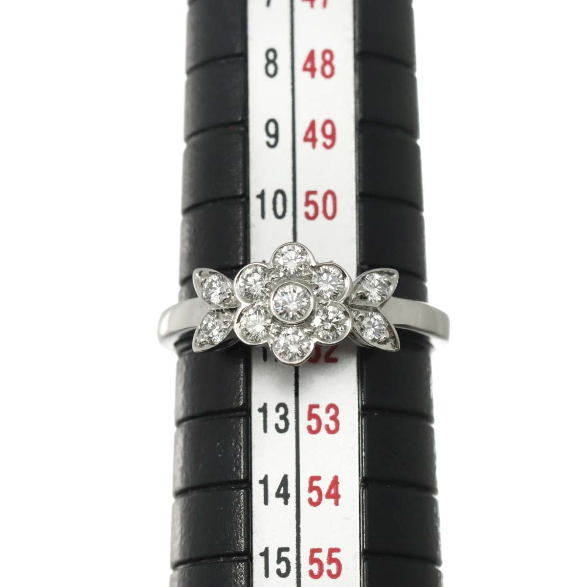 FlowerMotif Diamond Ring Pt Platinum Size5.75-6(US)
