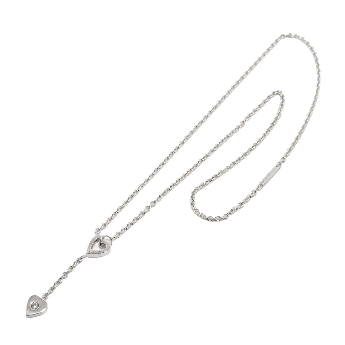 Heart Diamond Necklace 18K White Gold 750