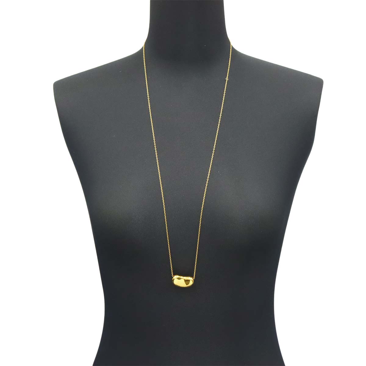 Bean Long Necklace 18K Yellow Gold 750