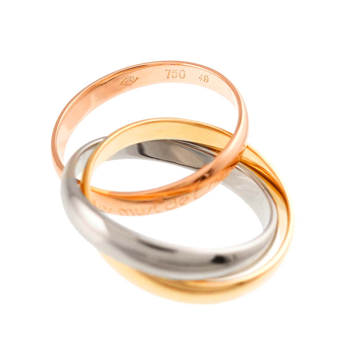 Trinity SM Ring 18K YG WG PG 750 Size49 4.75-5(US)