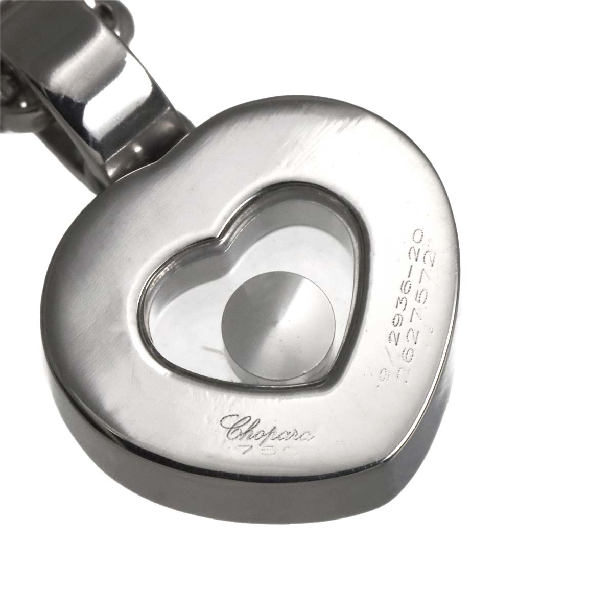 Happy Diamond Heart Necklace 18K White Gold 750