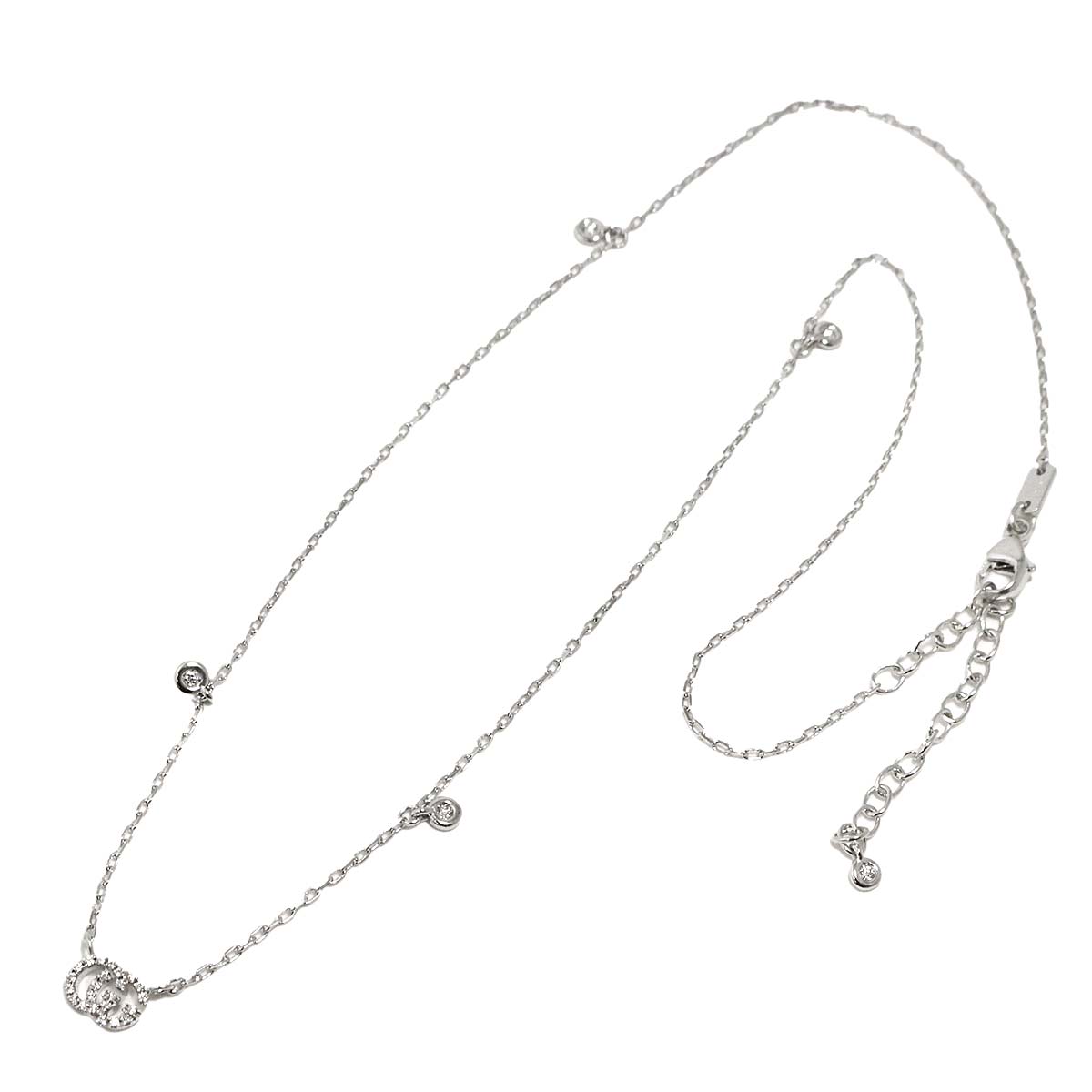 GG running Diamoind Necklace 18K White Gold 750