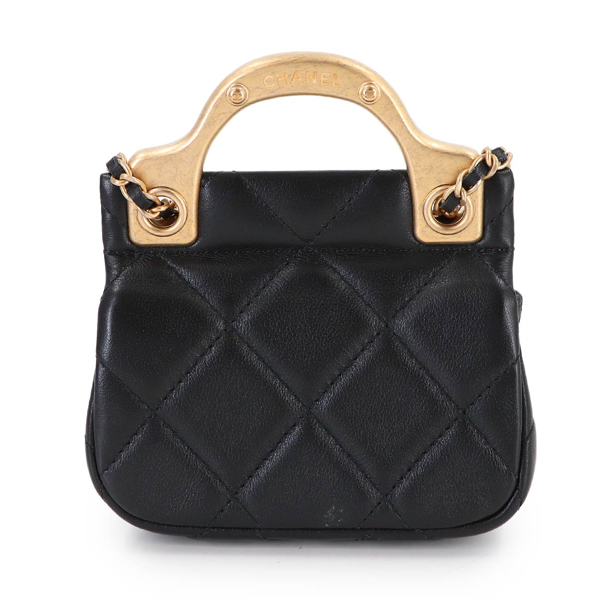 Matelasse Mini Chain Shoulder Bag Leather Black AP2271