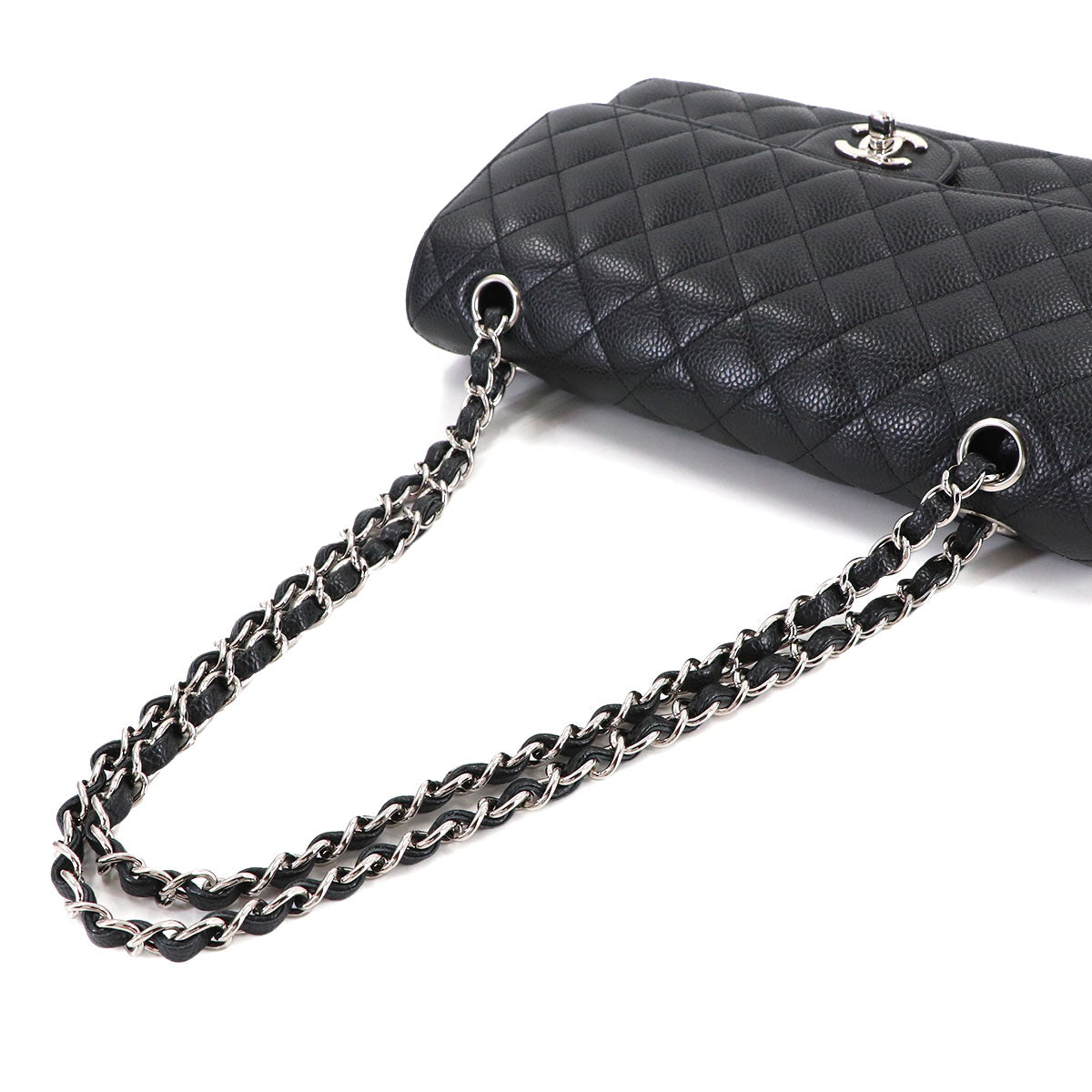 Matelasse 25 Chain Shoulder Bag Leather Black A01112