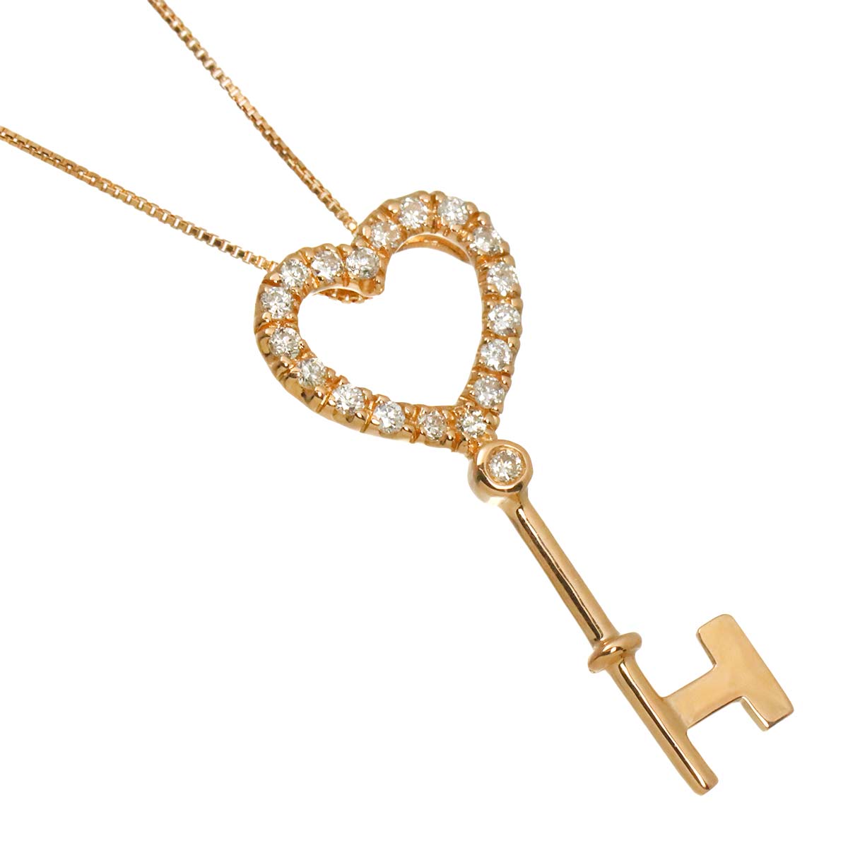 Diamond 0.23ct Necklace 18K K18 PG Pink Gold