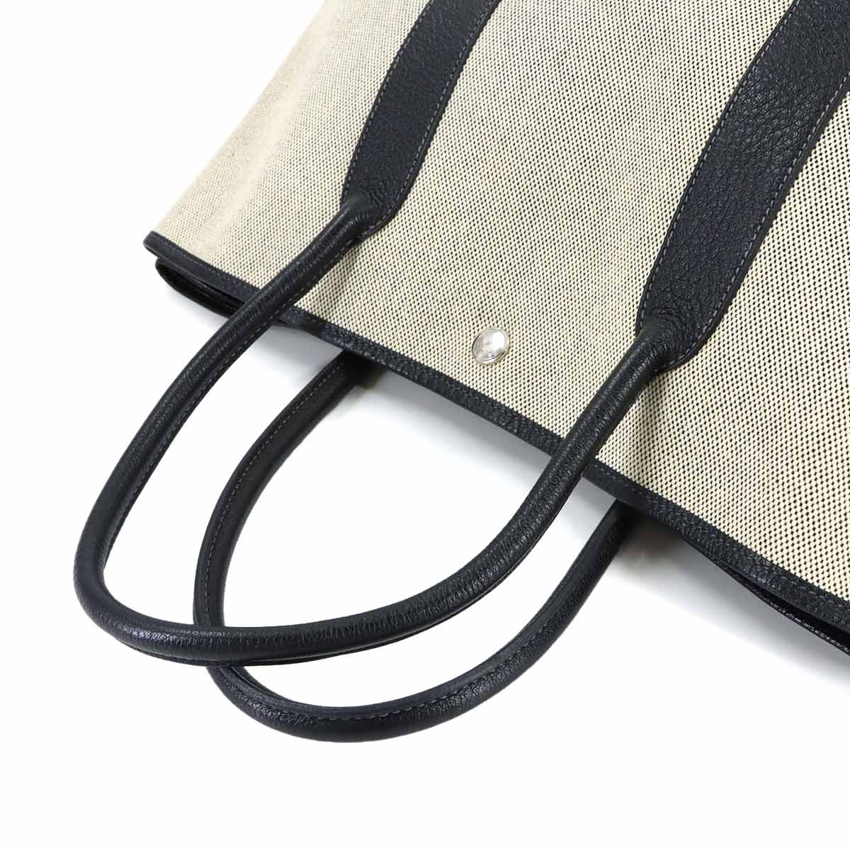 Garden Party PM Tote Bag Toile H Buffle Skipper Black Gray