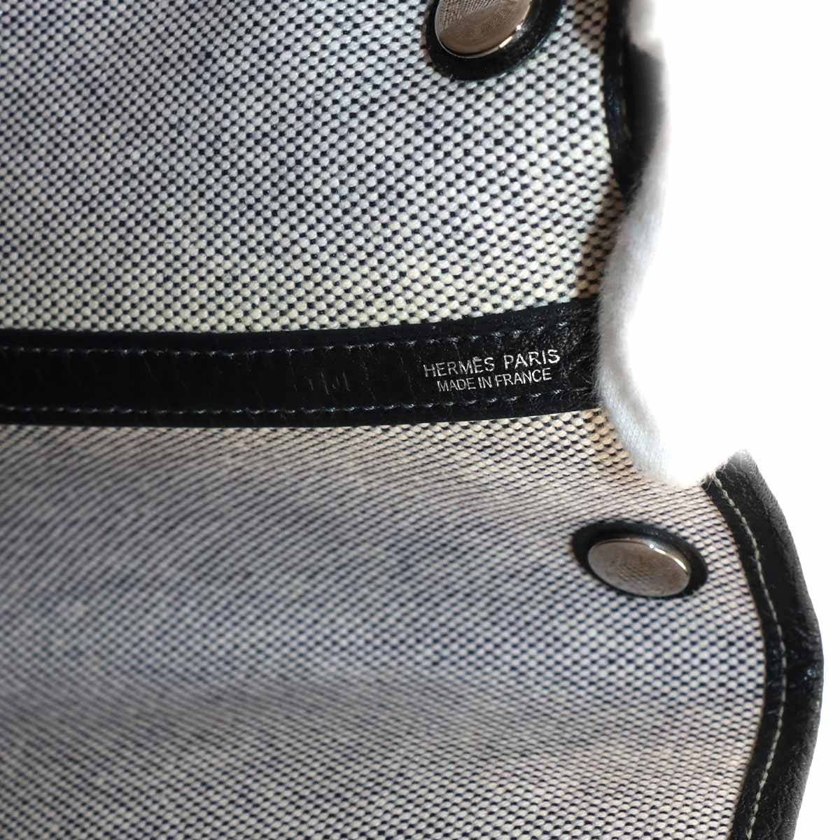 Garden Party PM Tote Bag Toile H Buffle Skipper Black Gray