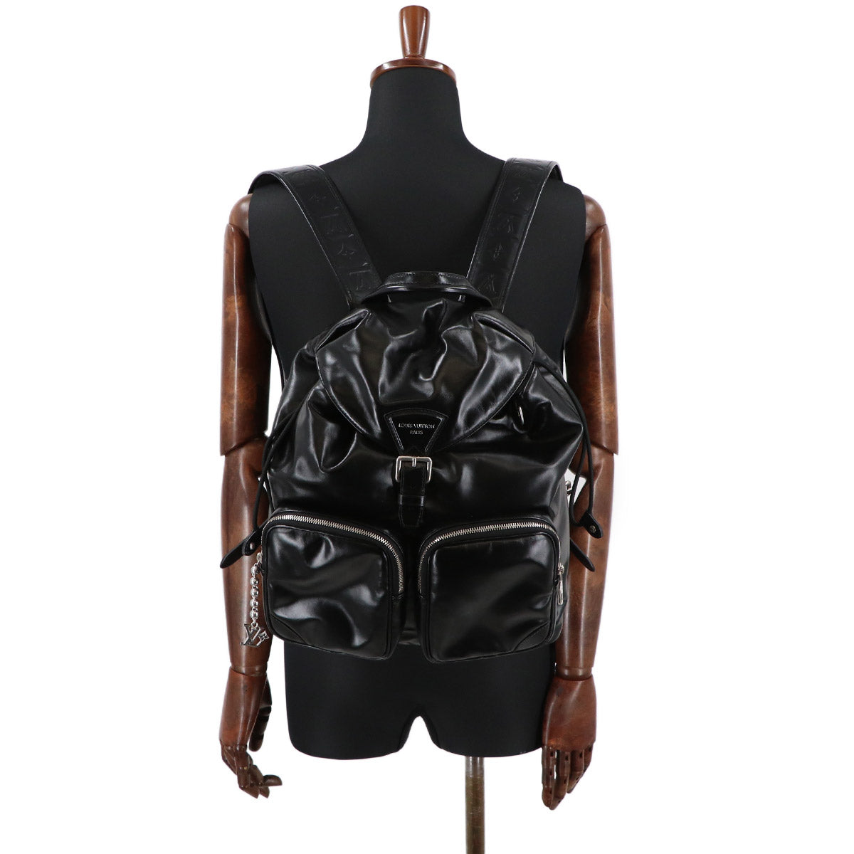 Montsouris Cargo Backpack Leather Black M13983 Purse