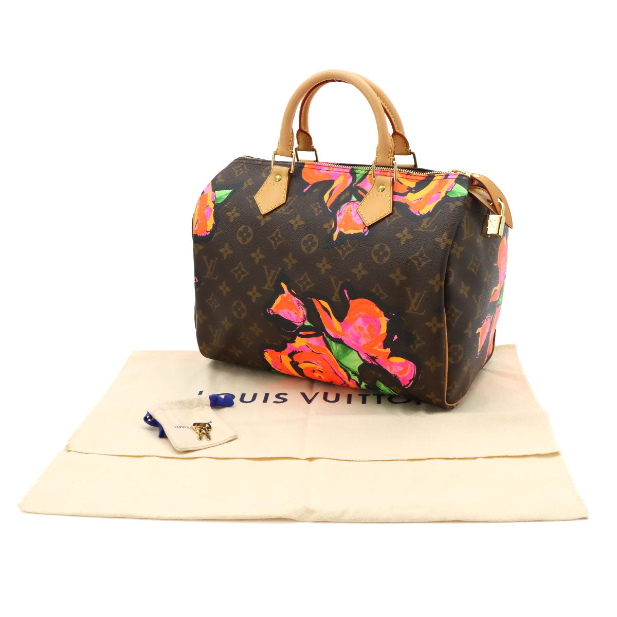 Monogram Rose Speedy 30 Hand Bag Brown Pink M48610