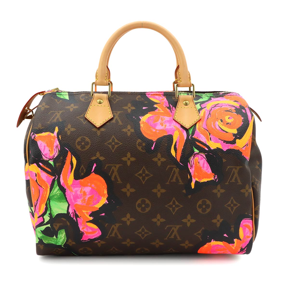 Monogram Rose Speedy 30 Hand Bag Brown Pink M48610