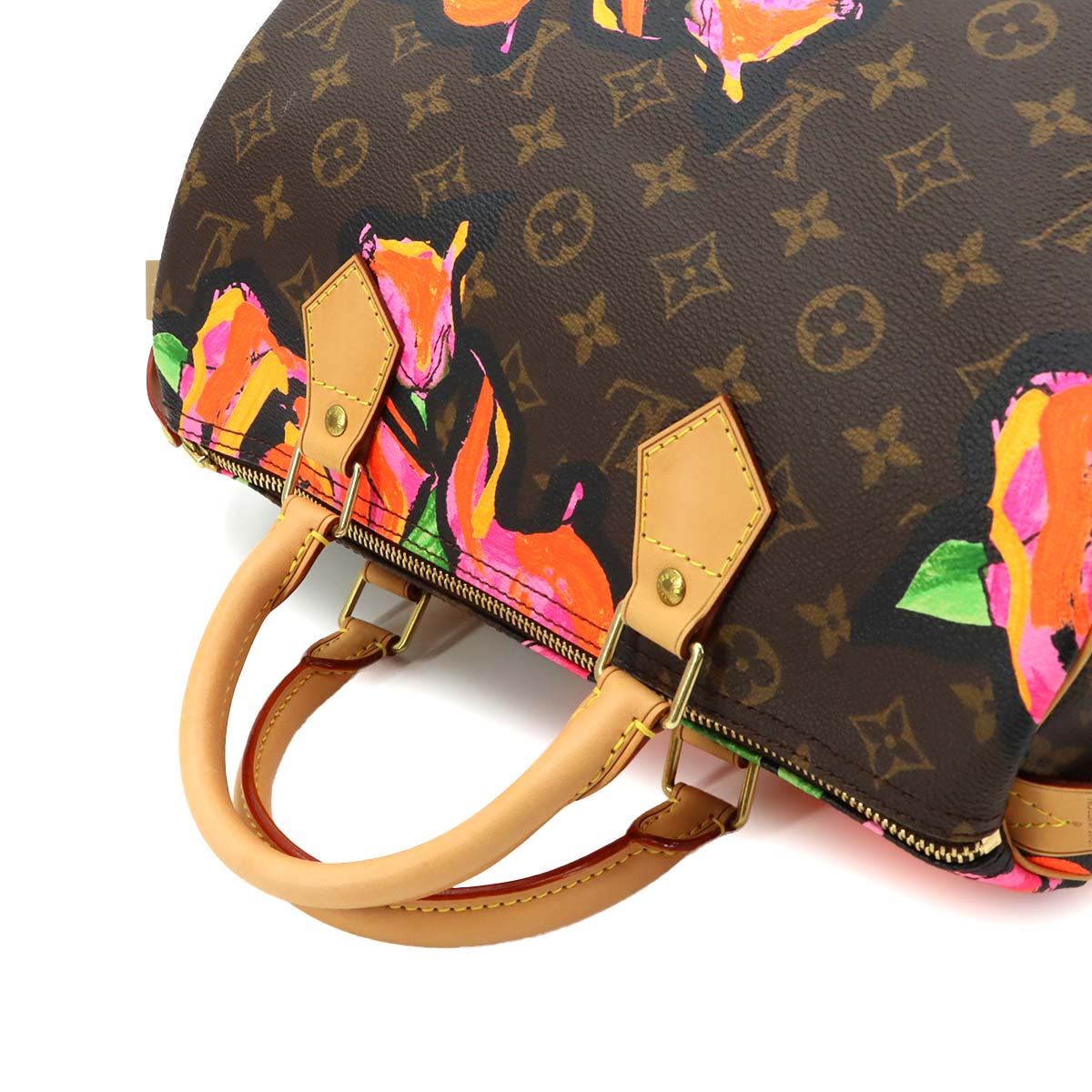 Monogram Rose Speedy 30 Hand Bag Brown Pink M48610