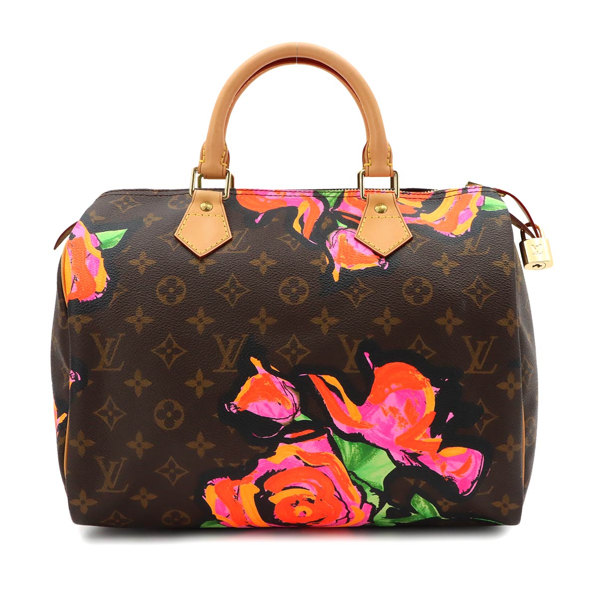 Monogram Rose Speedy 30 Hand Bag Brown Pink M48610