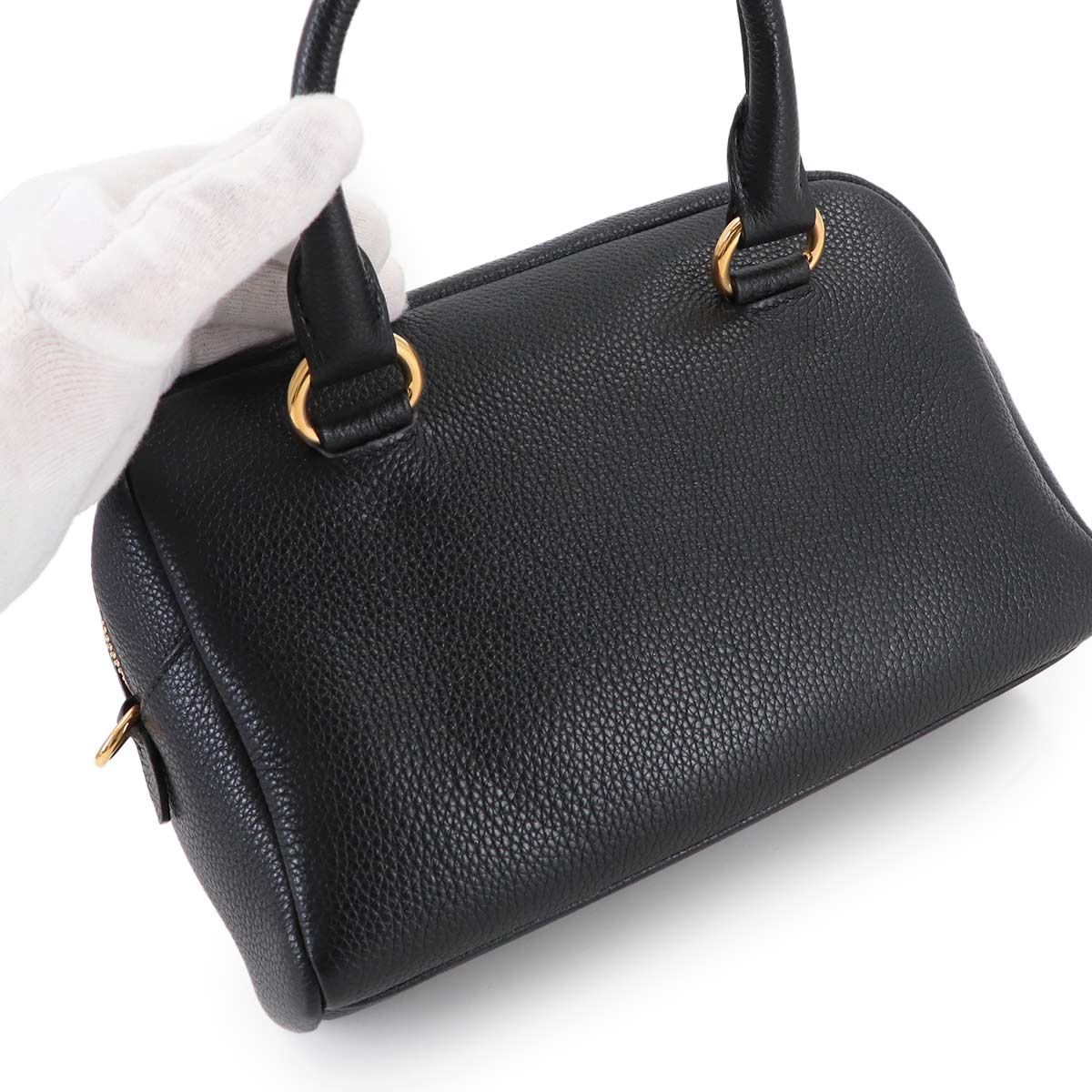 2way Hand Shoulder Bag Leather Nero 1BB108 Black Purse