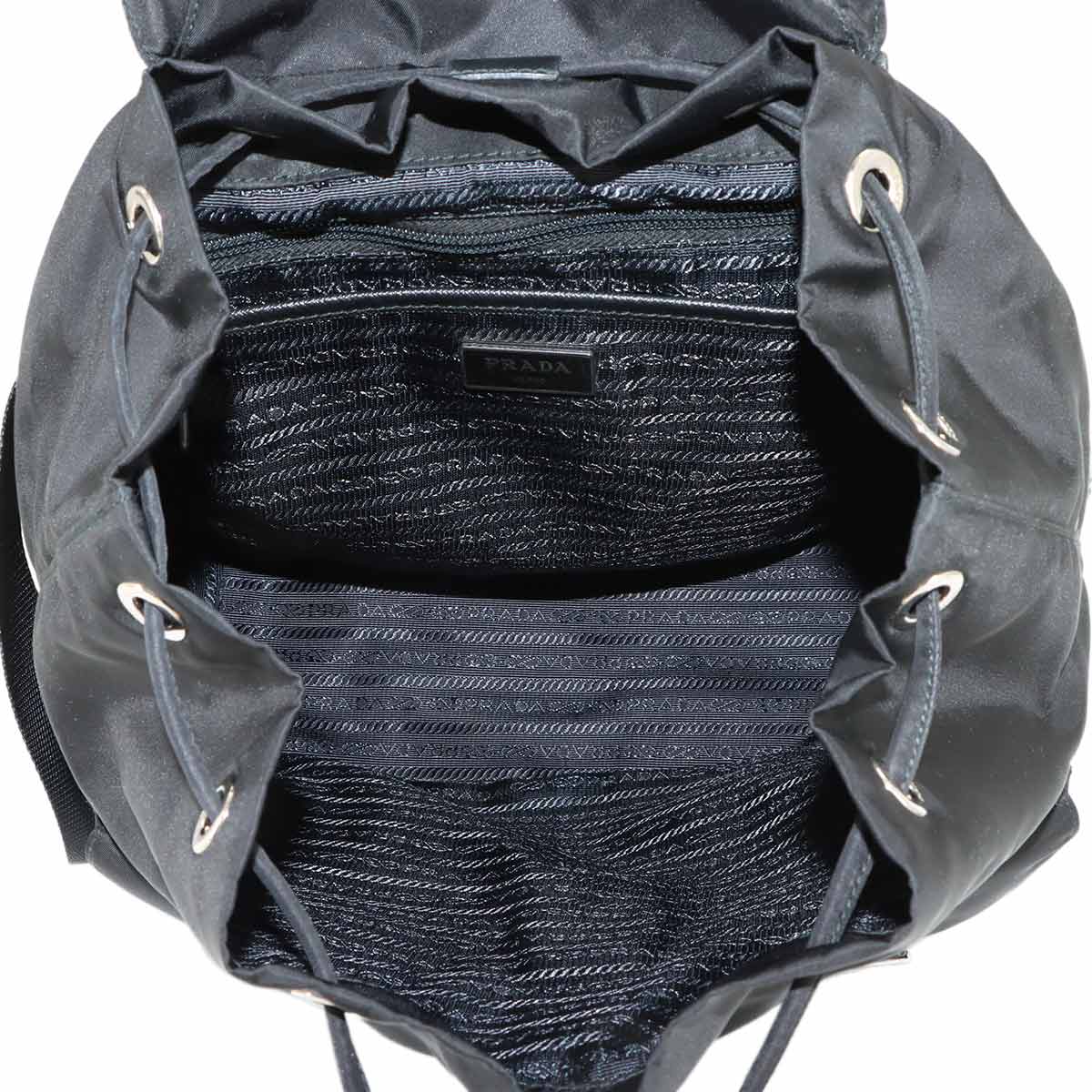 Backpack Nylon Saffiano Leather Nero Black 1BZ811 Purse