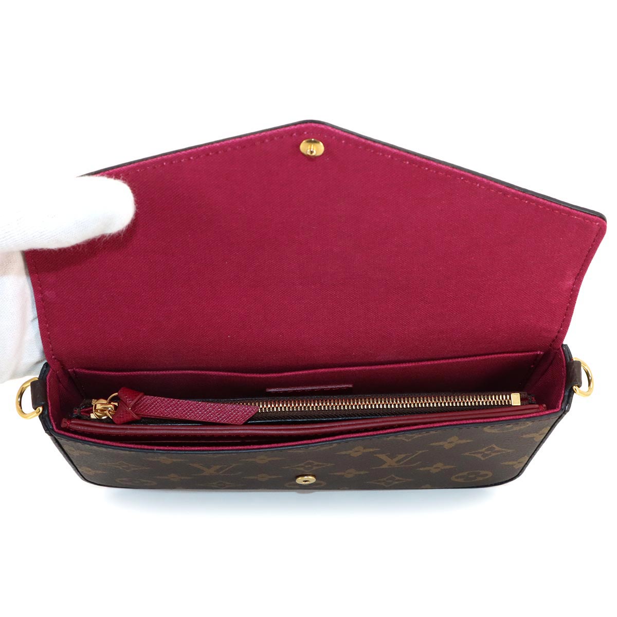 Monogram Felicie Pochette Chain Long Wallet Brown M61276