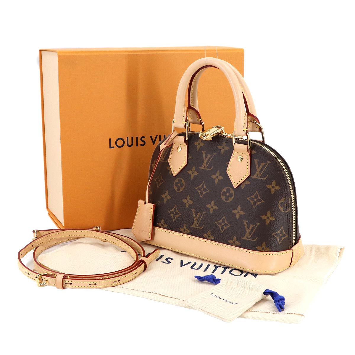 Monogram Alma BB Hand Shoulder Bag Leather Brown M46990