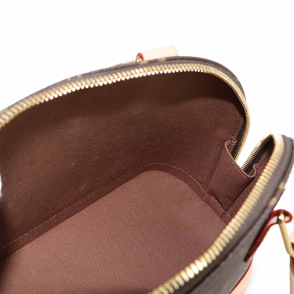 Monogram Alma BB Hand Shoulder Bag Leather Brown M46990