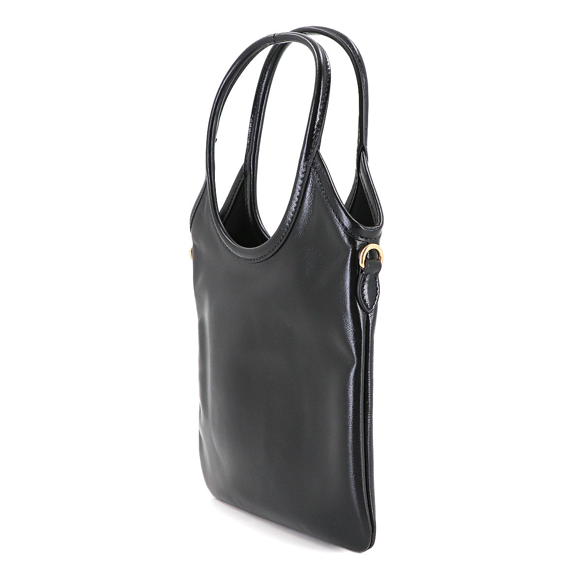 IVY Hand Shoulder Bag Lether Black 5BA281 Purse