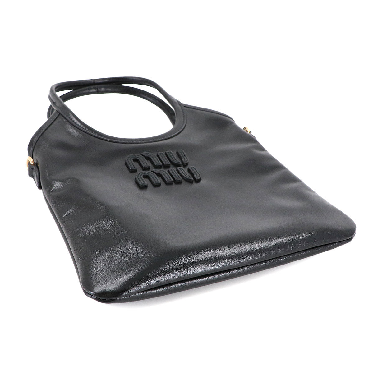 IVY Hand Shoulder Bag Lether Black 5BA281 Purse