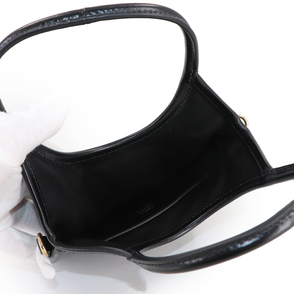 IVY Hand Shoulder Bag Lether Black 5BA281 Purse