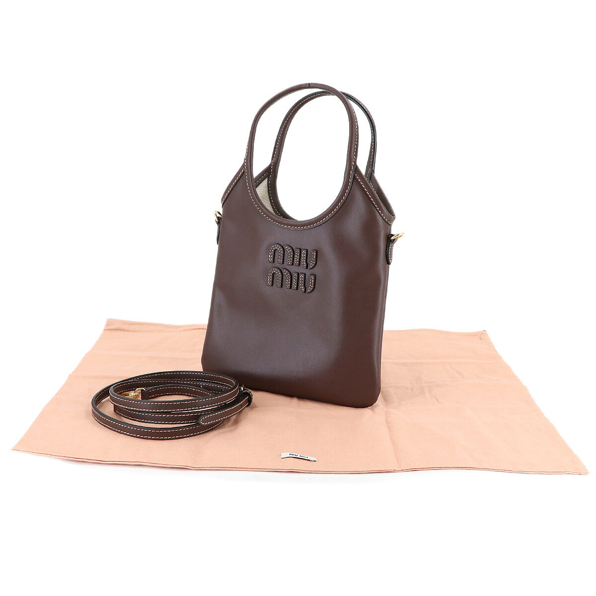 IVY Hand Shoulder Bag Lether Brown 5BA281 Purse