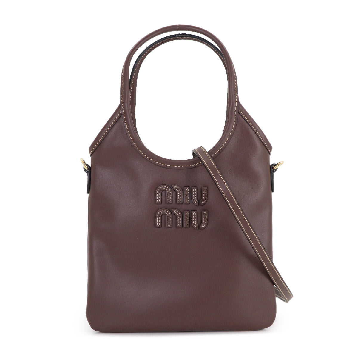 IVY Hand Shoulder Bag Lether Brown 5BA281 Purse