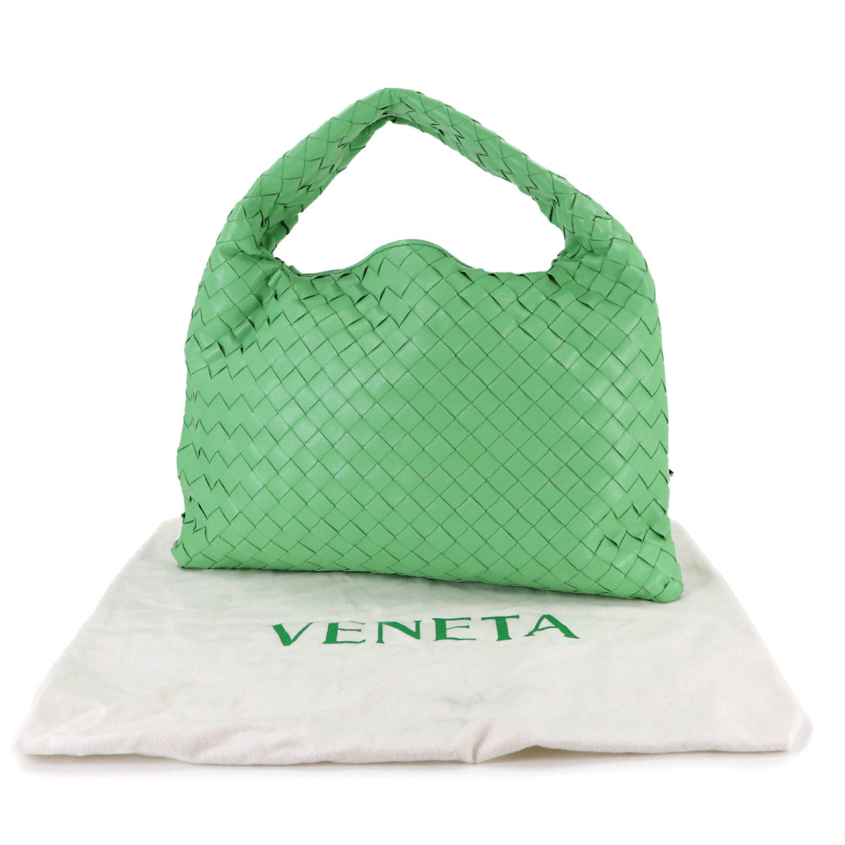 Intrecciato Pop Small Shoulder Bag Leather Green Purse
