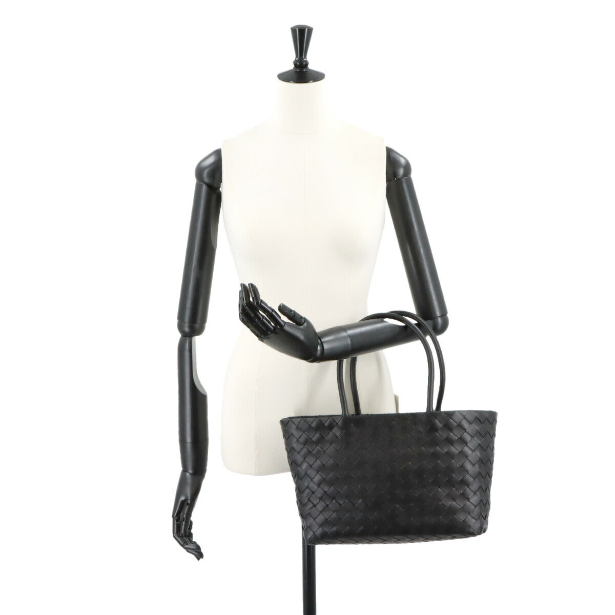 Intrecciato Tote Bag Leather Black 600887 Purse