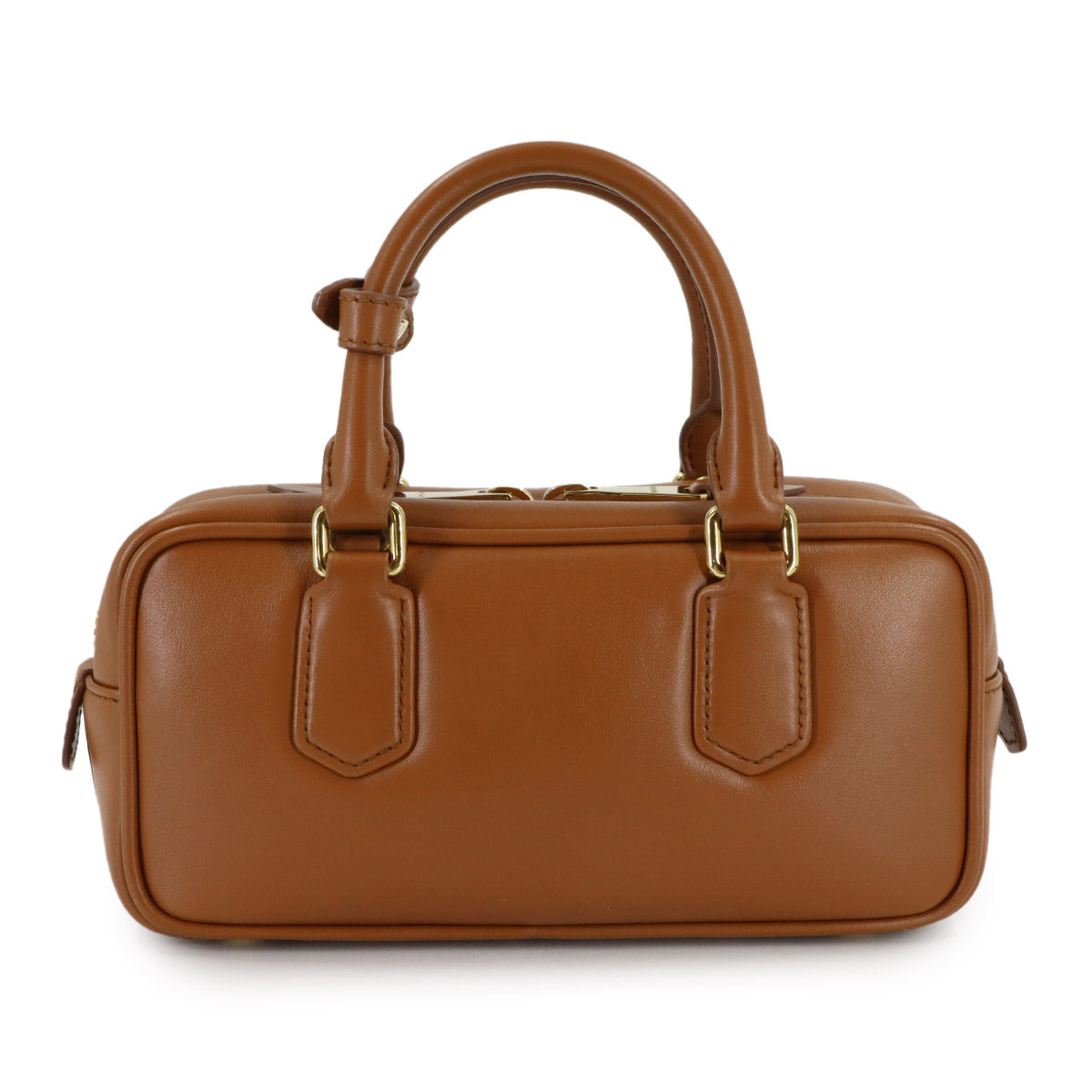 Arcadie Hand Shoulder Bag Lether Cognac Brown 5BB142 Purse