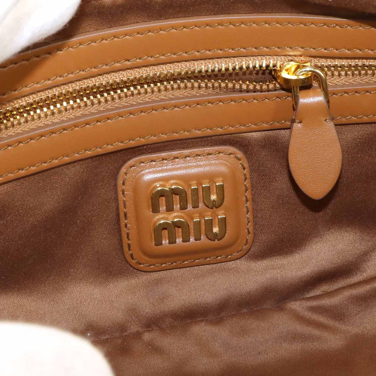 Arcadie Hand Shoulder Bag Lether Cognac Brown 5BB142 Purse